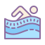 Light blue swimming icon